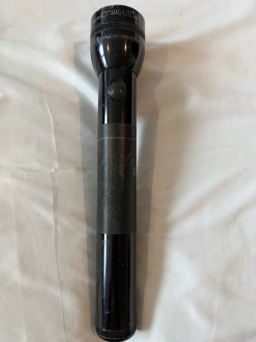 Vintage Mag-Lite 3 D-Cell Black Heavy Duty Aluminum Flashlight 12" Made in USA